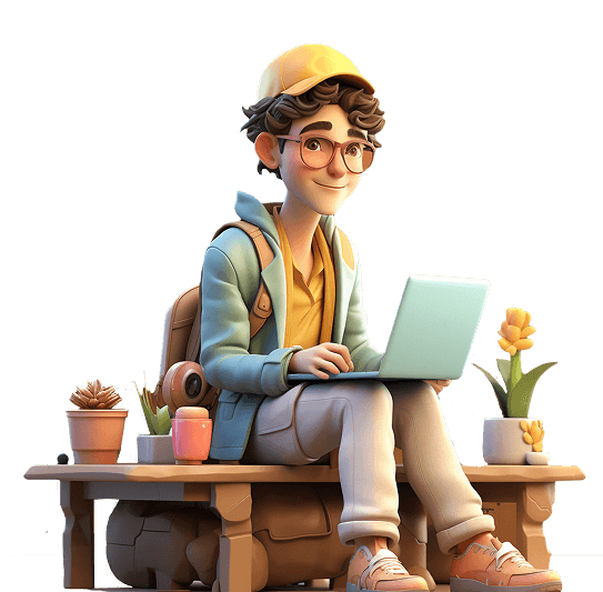Student with laptop